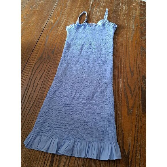 Medium Runs Small SheIn Blue Shirred Adjustable Spaghetti Straps Mini Dress - Picture 1 of 2